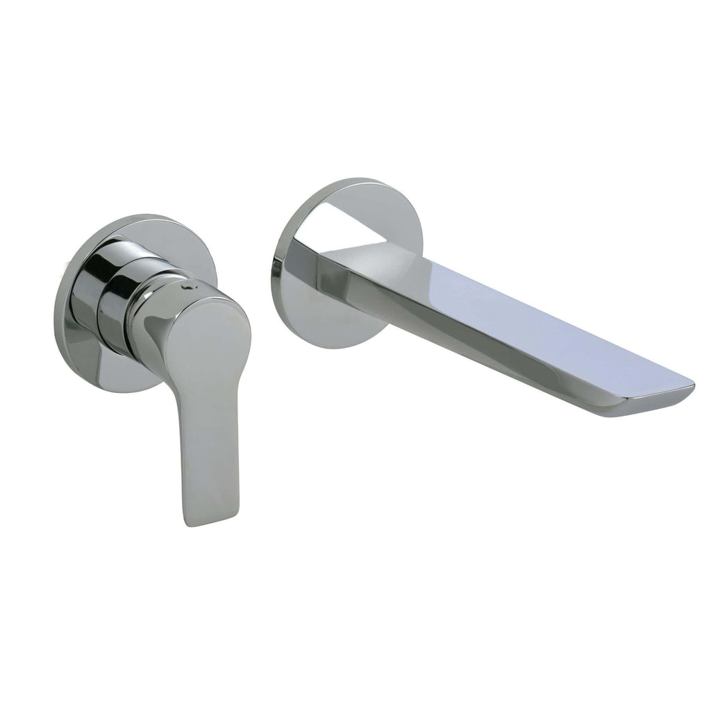 Polished chrome bathroom tap and lever handle set for modern bathroom fixtures, featuring sleek, minimalist design and high durability. Perfect for contemporary bathroom renovations and installations.
