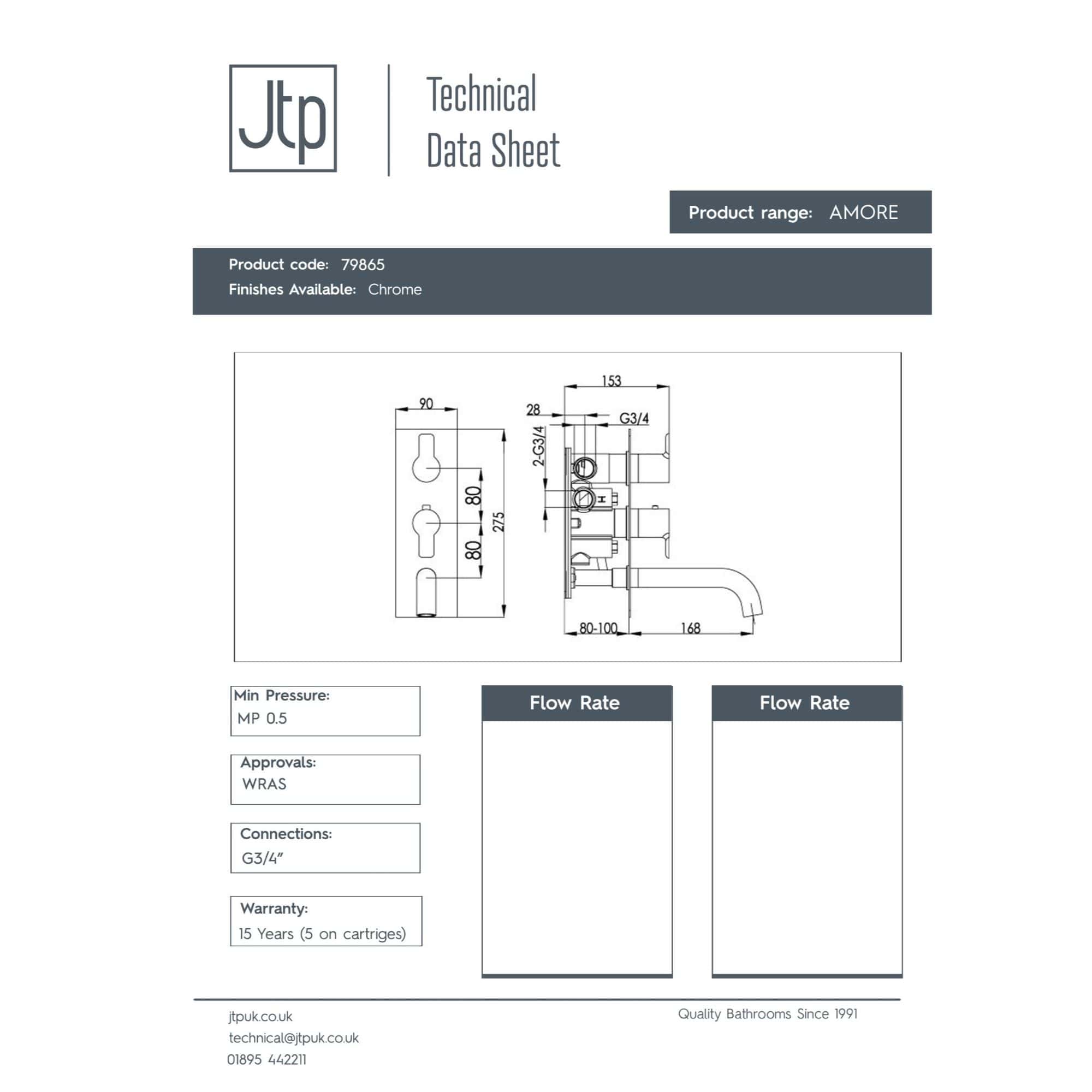 Chrome-finished Bubly Bathrooms faucet with detailed technical design diagram, featuring measurements and connection info, ideal for modern bathroom renovations.