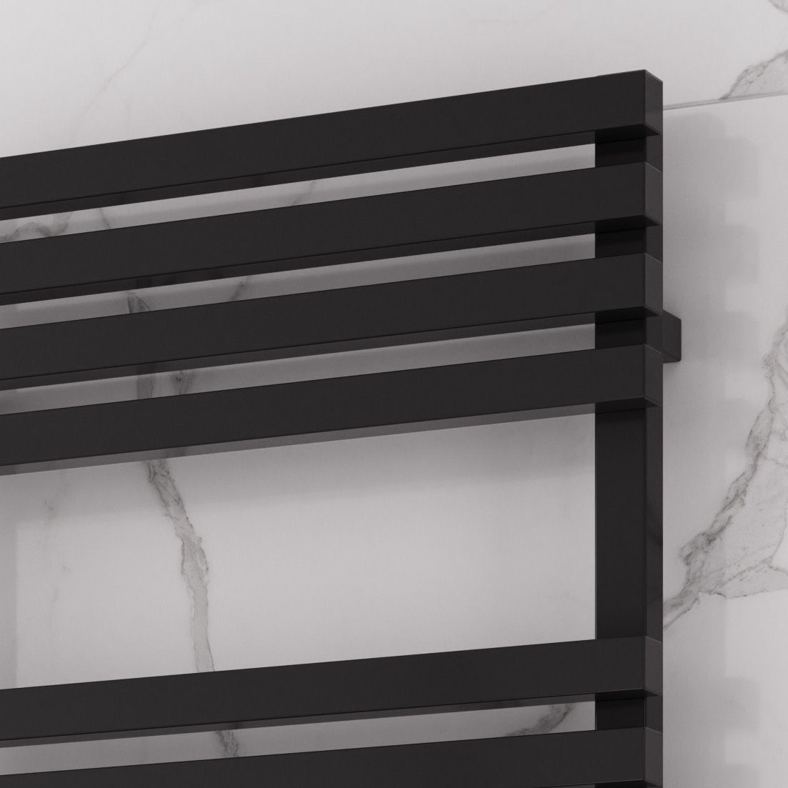 Reina Kale Black Heated Towel Rail