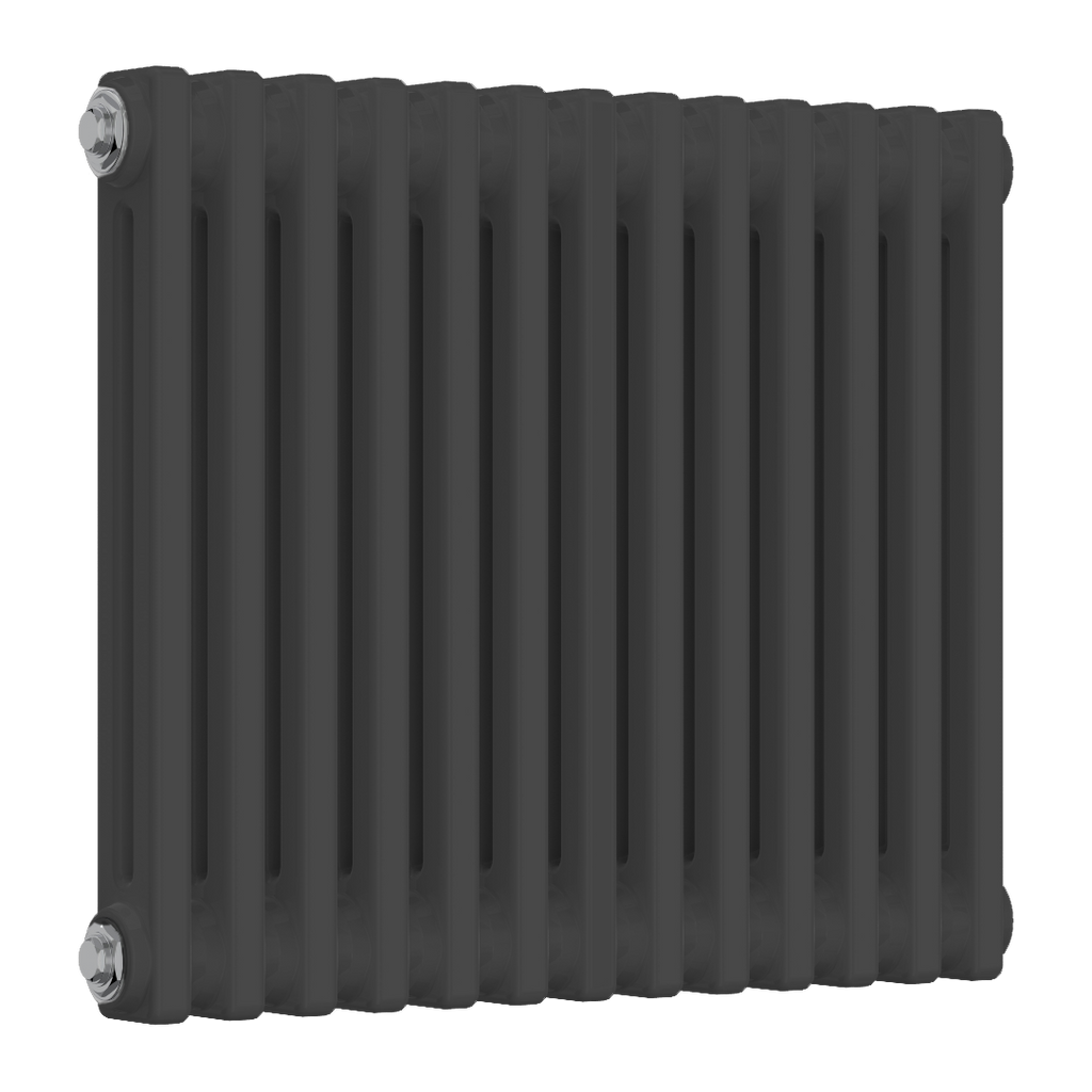 Reina Colona Horizontal 2 Column Anthracite Radiator 500mm X 605mm