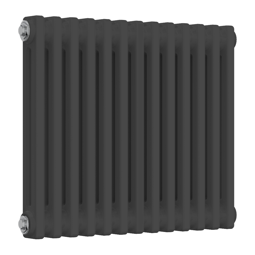 Reina Colona Horizontal 2 Column Anthracite Radiator 500mm X 605mm
