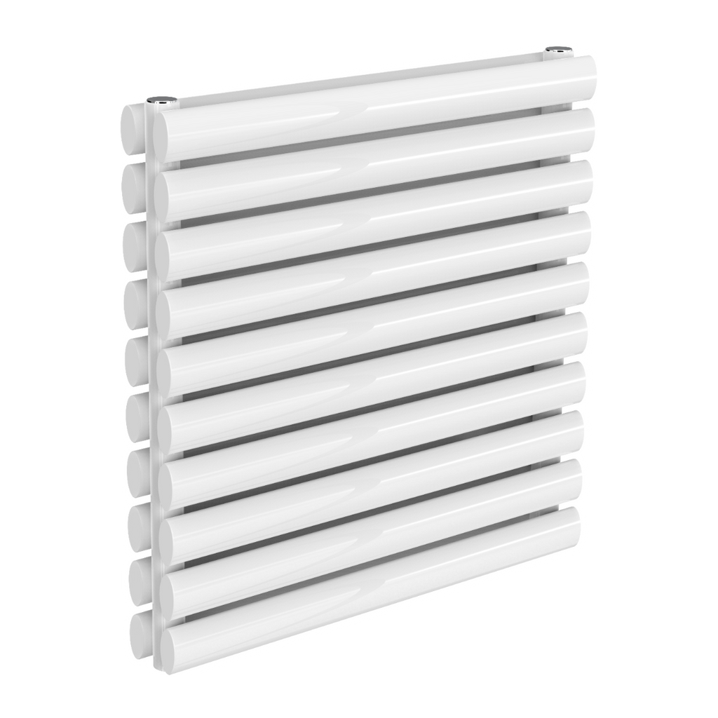 Reina Nevah Single White Designer Radiator 590mm X 600mm
