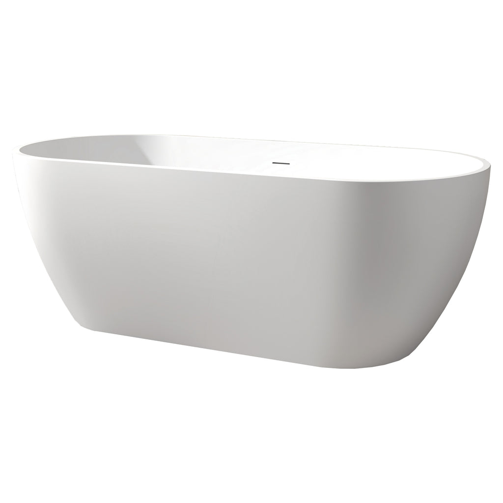 Tailored Amalfi Freestanding Bath With White Waste - 1650mm X 700mm - No TH - Gloss White - view 1