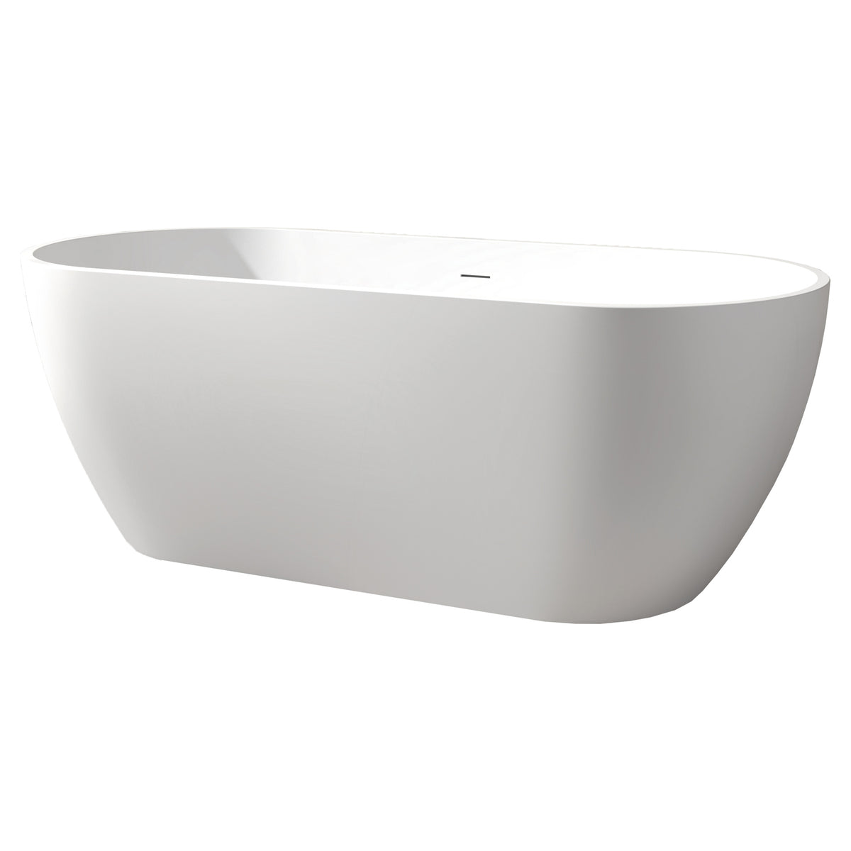 Tailored Amalfi Freestanding Bath With White Waste - 1650mm X 700mm - No TH - Gloss White - view 1