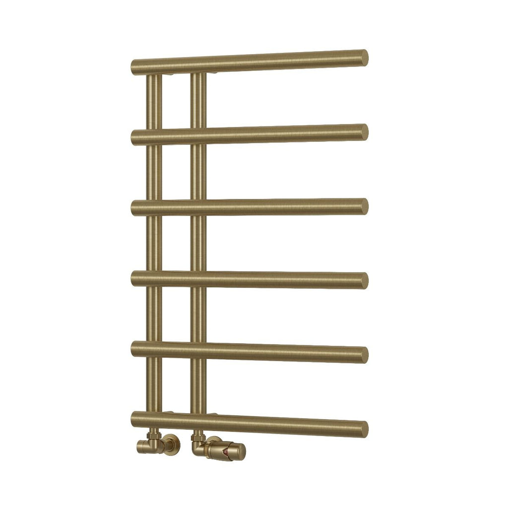 Reina Matera Brushed Brass Heated Towel Rail 722mm X 500mm