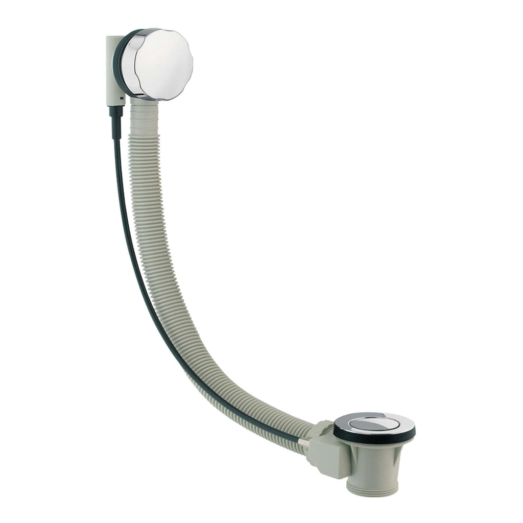Flexible sink waste pipe with integrated trap, ideal for bathroom plumbing installations. Suitable for modern bathroom designs, durable and easy to install. Perfect for connecting sinks to plumbing systems.