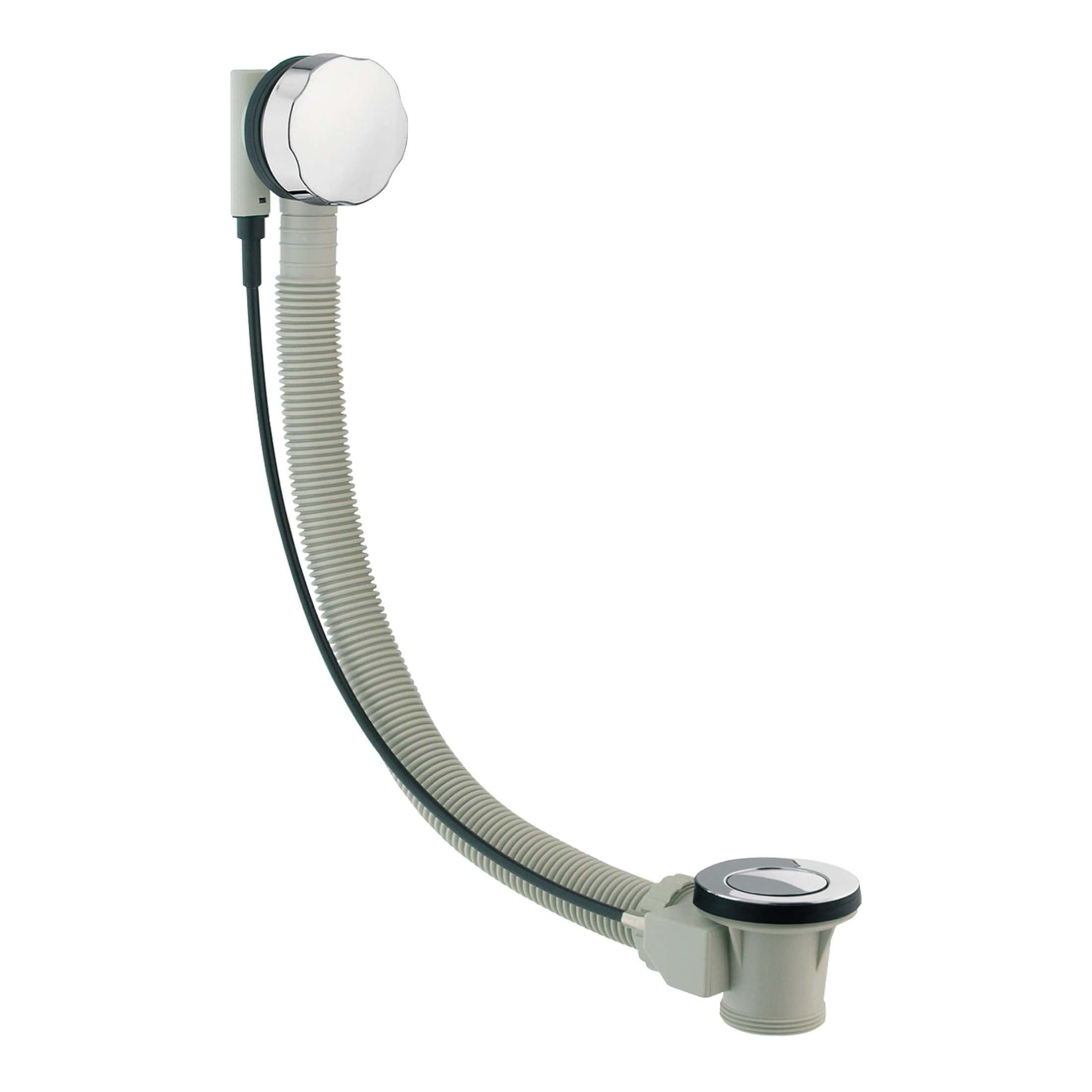 Flexible shower waste connector with adjustable height, ideal for modern bathroom installations and premium bathroom accessories from Bubly Bathrooms.