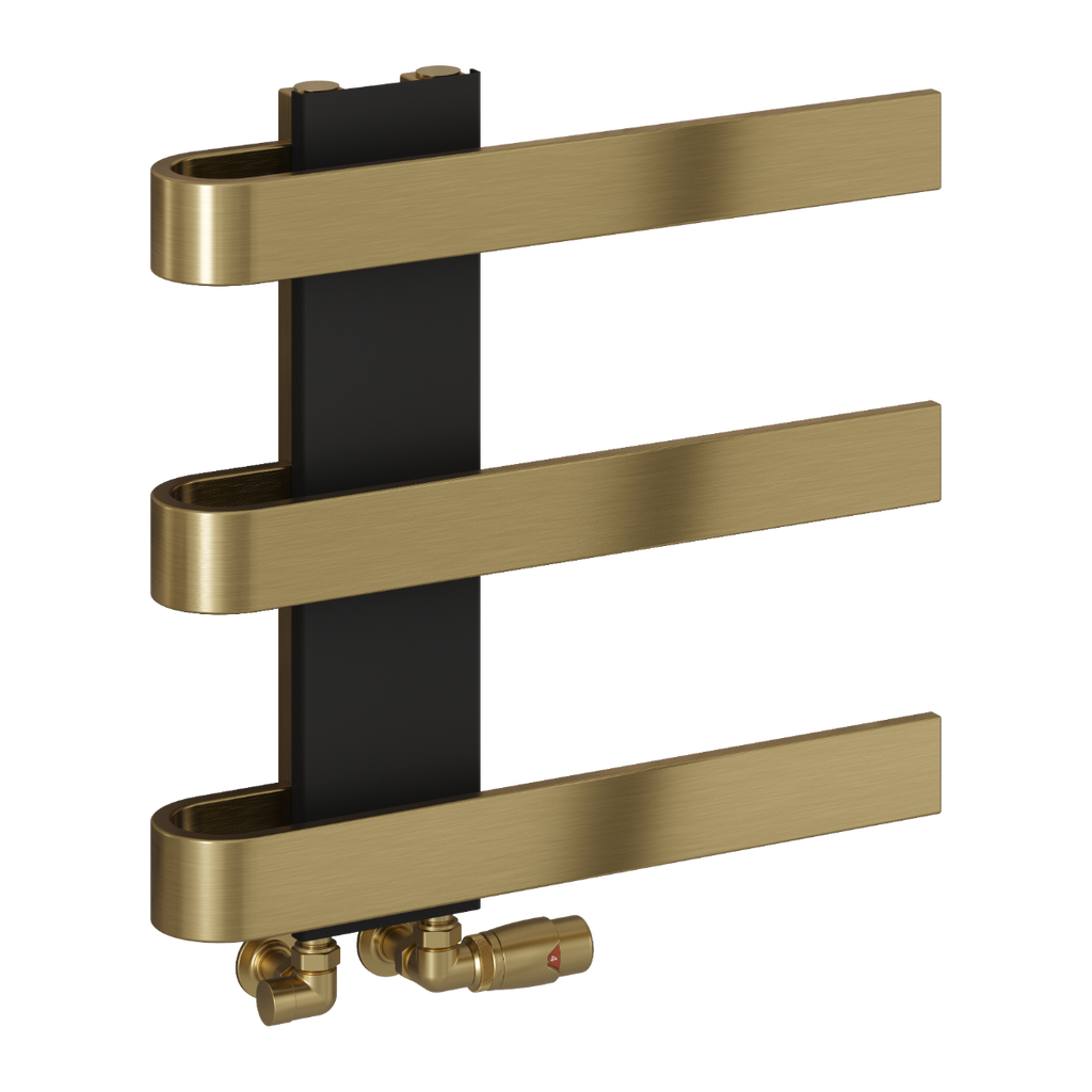 Reina Panaro Brushed Brass Heated Towel Rail 500mm X 500mm