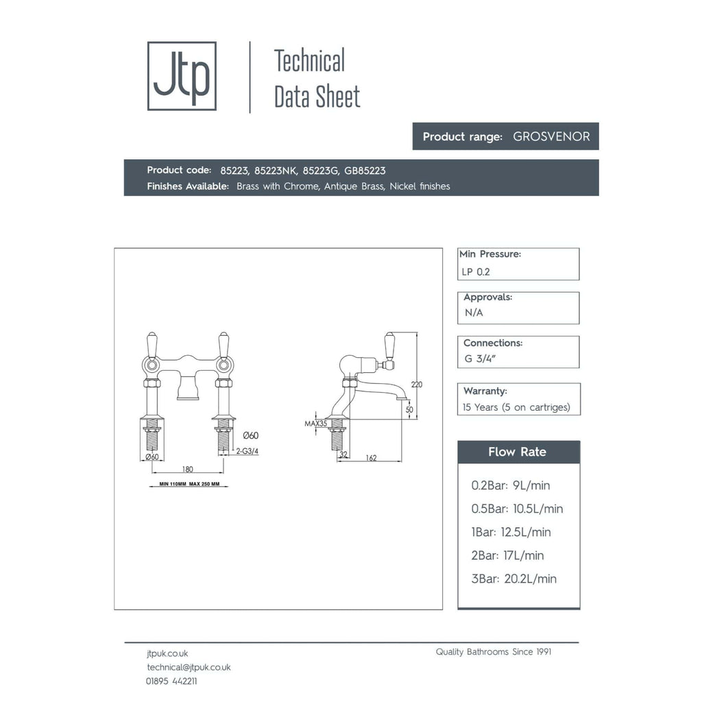 Modern bathroom faucet with brass finish and detailed technical specifications. Ideal for stylish and functional bathroom installations with durable, long-lasting performance.