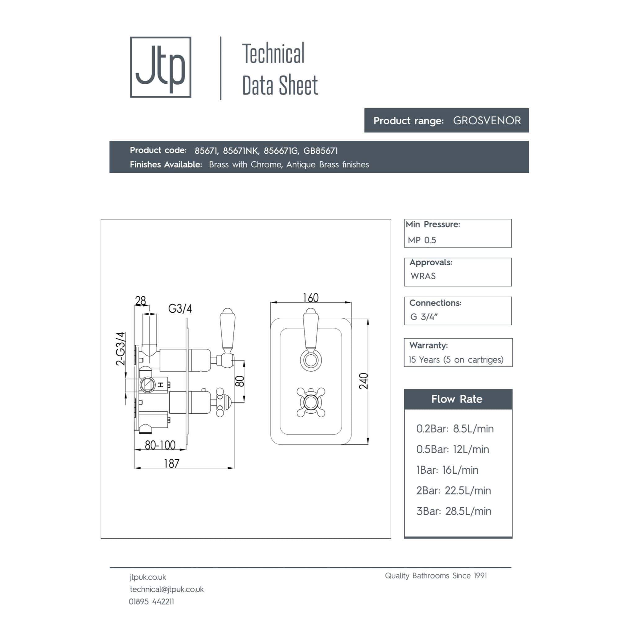 Corrosion-resistant brass bathroom mixer tap with chrome finish, detailed technical drawing with dimensions, connections, and flow rate specifications for high-quality bathroom installations.