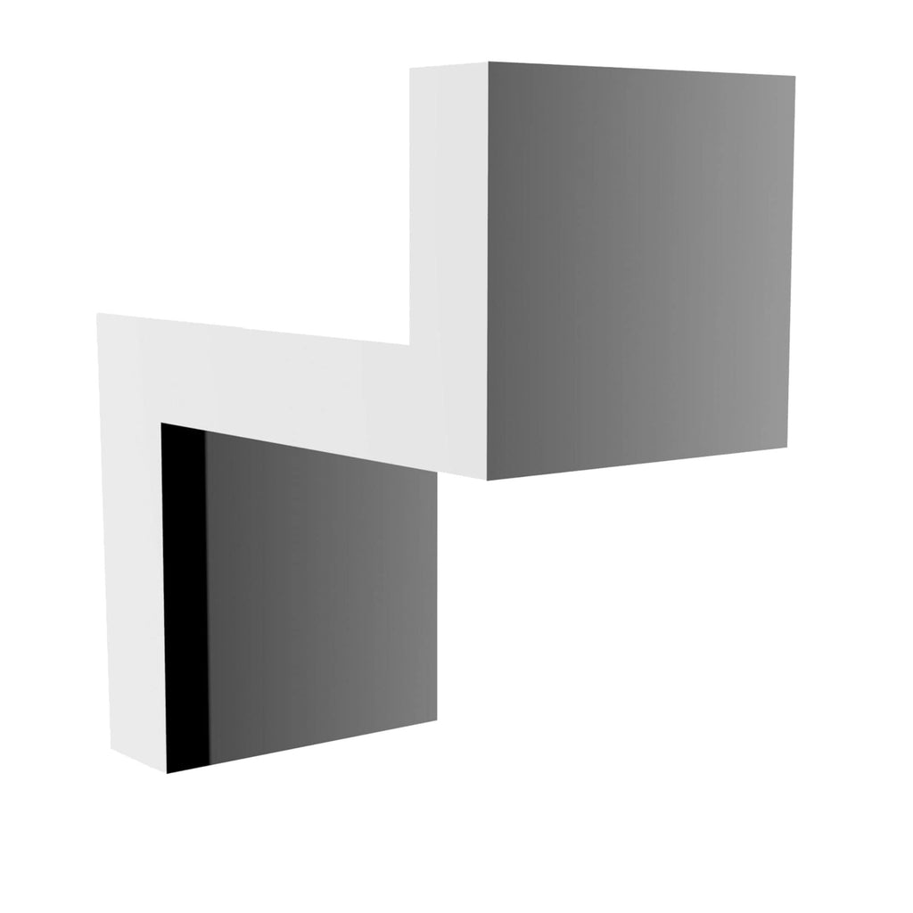 Modern minimalist bathroom vanity unit with grey and white finish for sleek bathroom storage solutions.