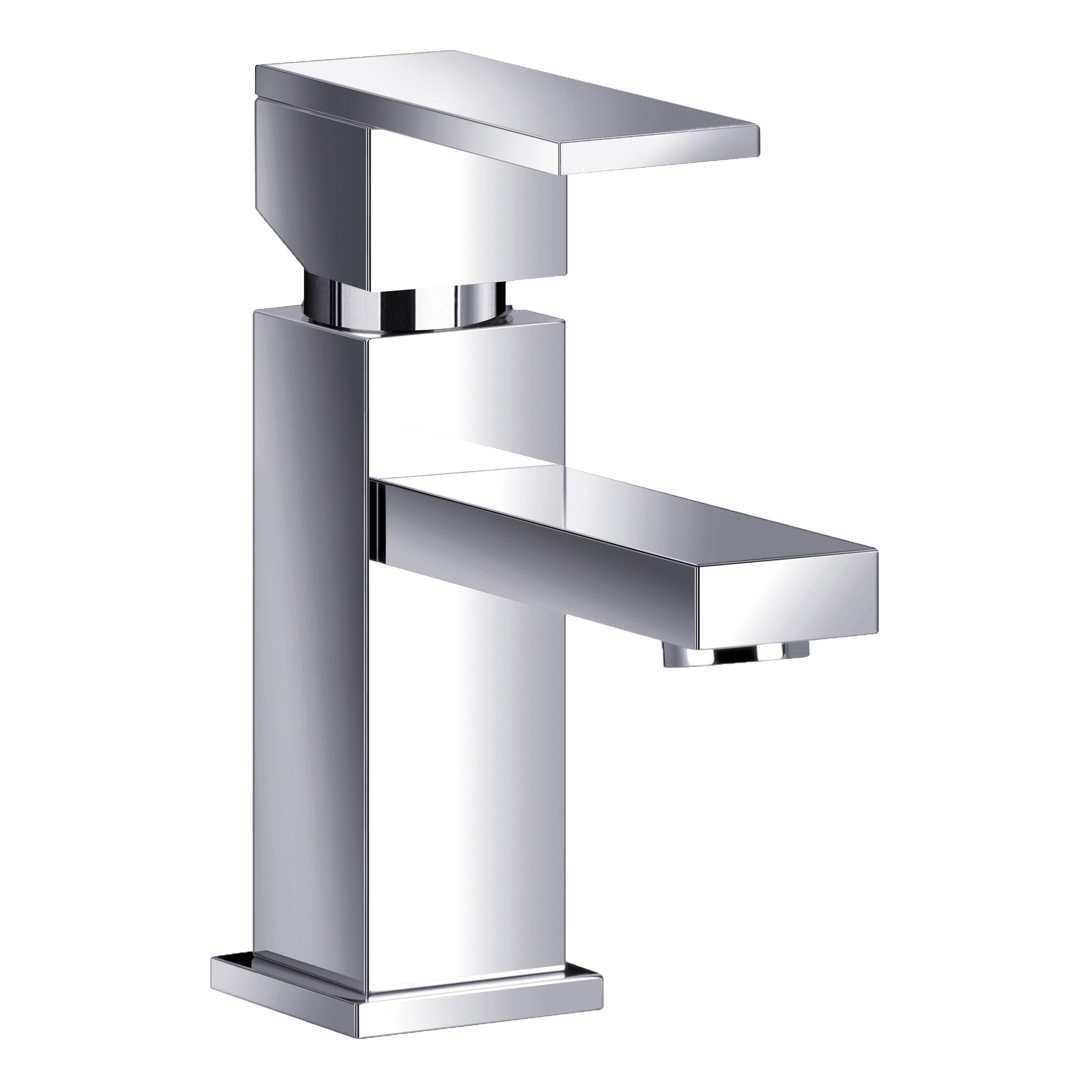 Sleek modern chrome bathroom basin mixer tap with minimalist design, ideal for contemporary bathroom renovation projects and stylish washbasins.