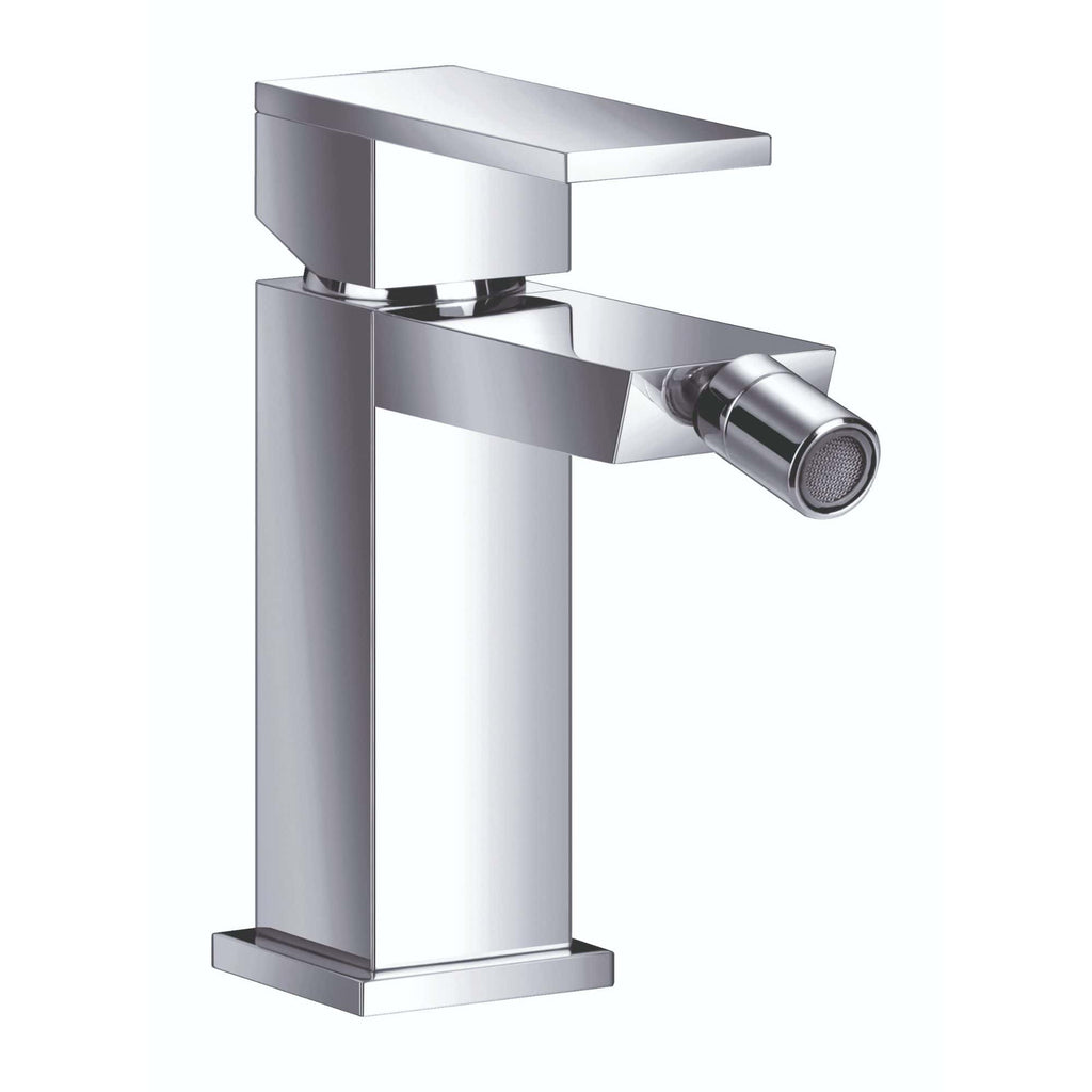 Shiny chrome bathroom bidet tap with a modern design and single lever control for hygiene and style.