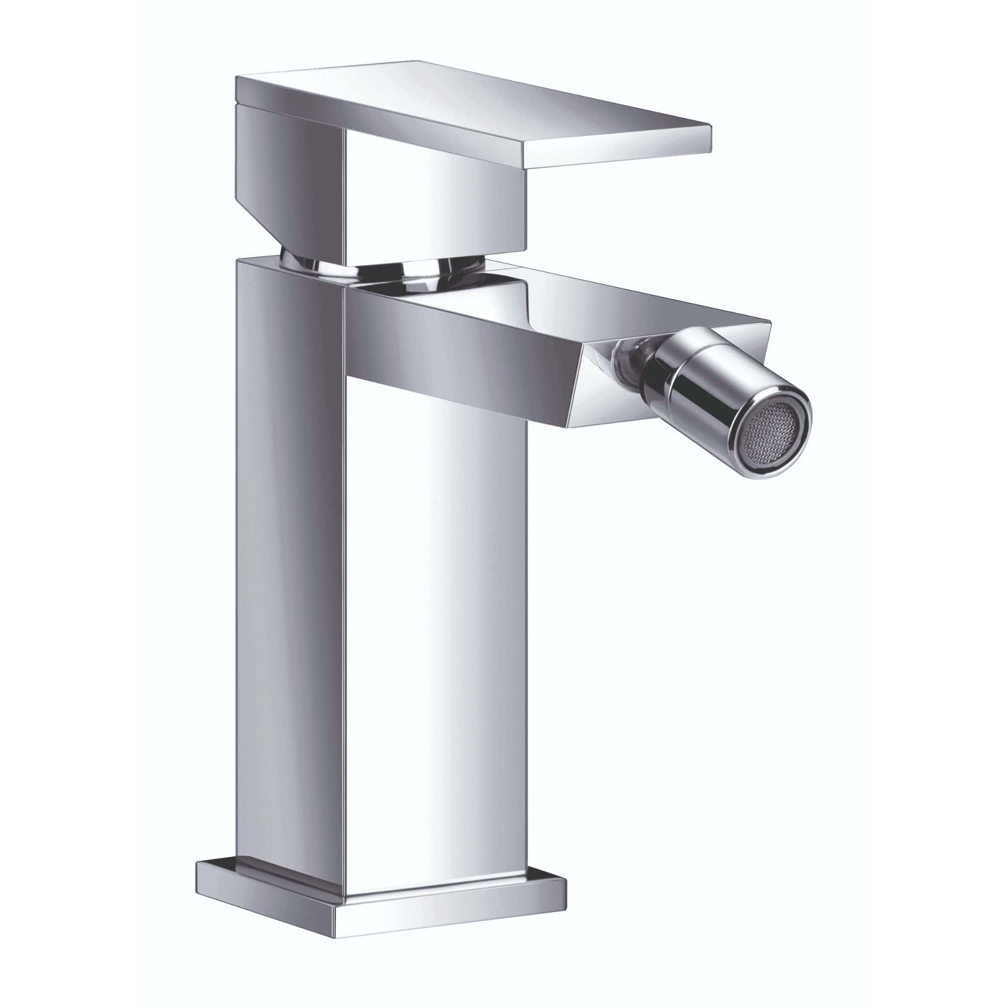 Shiny chrome bathroom bidet tap with a modern design and single lever control for hygiene and style.