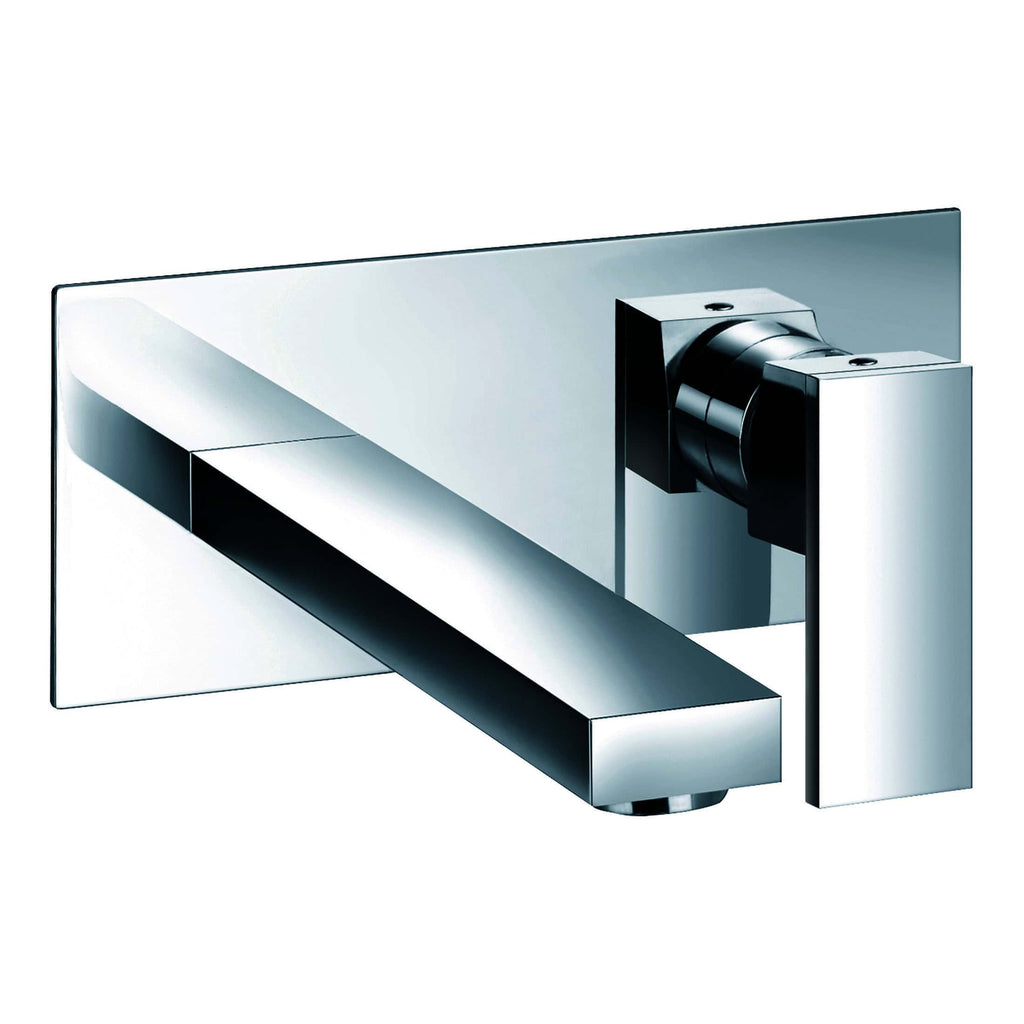 Sleek chrome wall-mounted bathroom tap with modern, minimalist design perfect for contemporary bathroom upgrades.