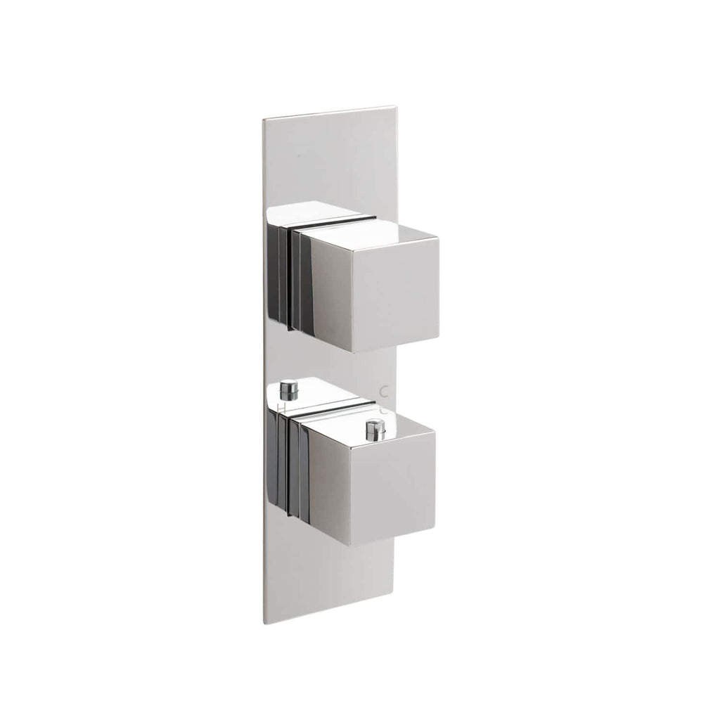 Polished chrome wall-mounted dual soap dispenser with sleek modern design, ideal for contemporary bathrooms and kitchens, offering convenience and style.
