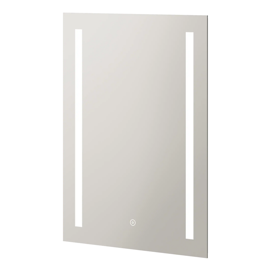 Bright modern bathroom mirror with LED lighting for stylish and functional bathroom decor. Suitable for contemporary bathrooms, enhancing space and illumination, perfect for daily grooming routines.