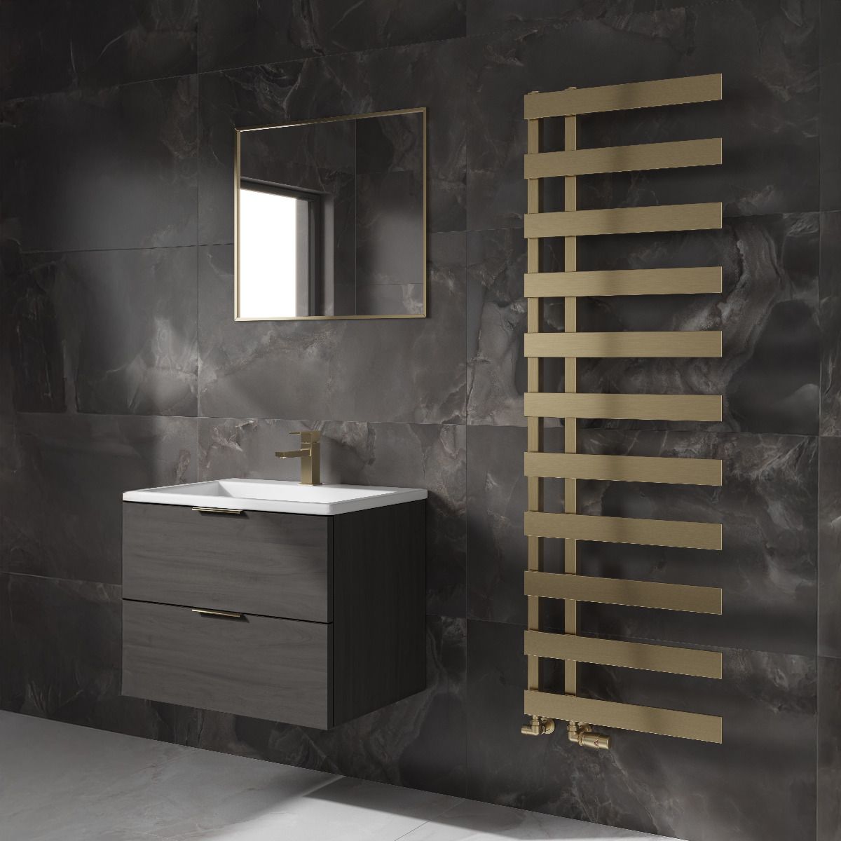 Reina Florina Brushed Brass Heated Towel Rail