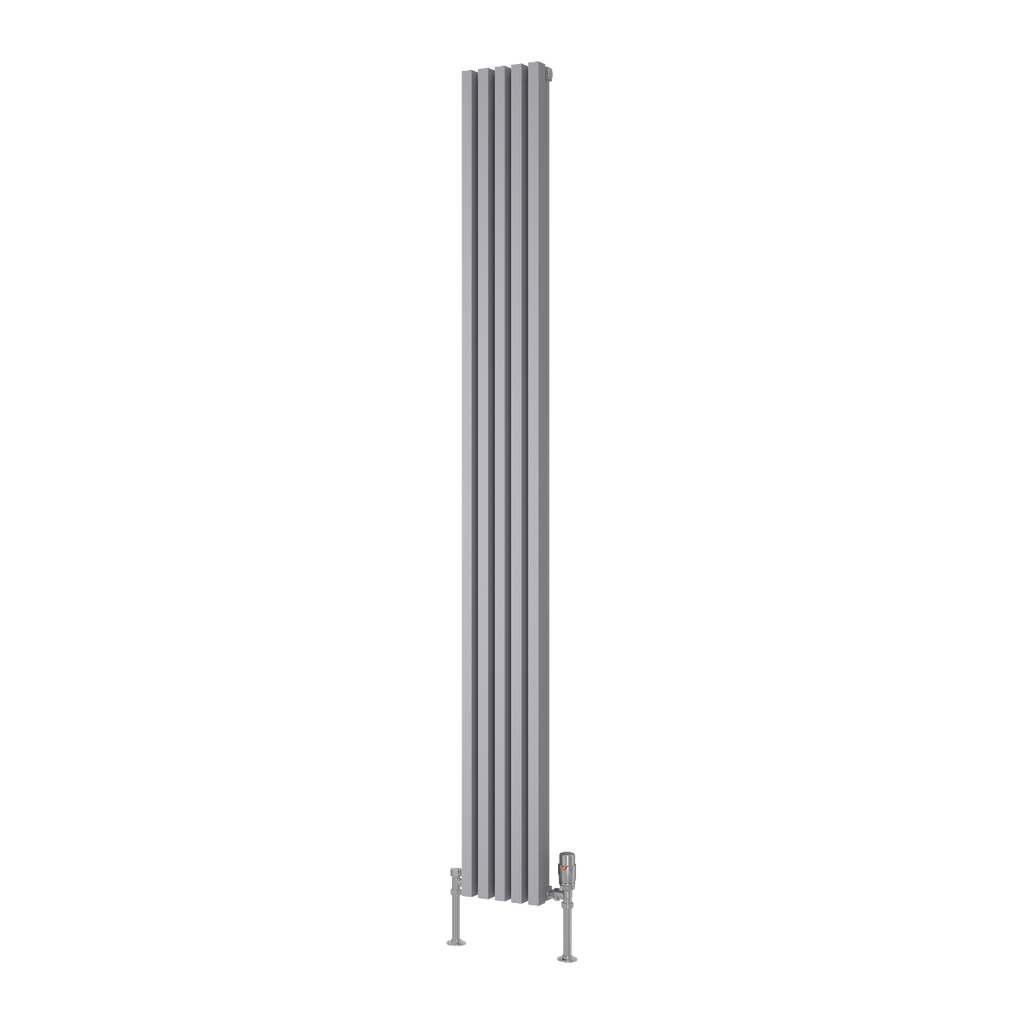 Reina Albano Silver Vertical Designer Radiator 1800mm X 190mm