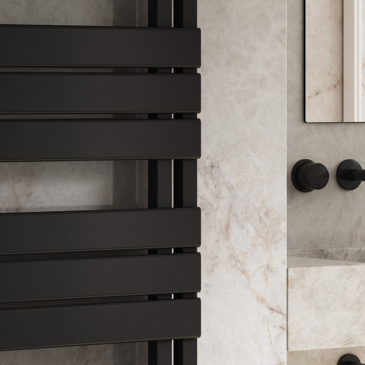 Reina Pettino Black Heated Towel Rail
