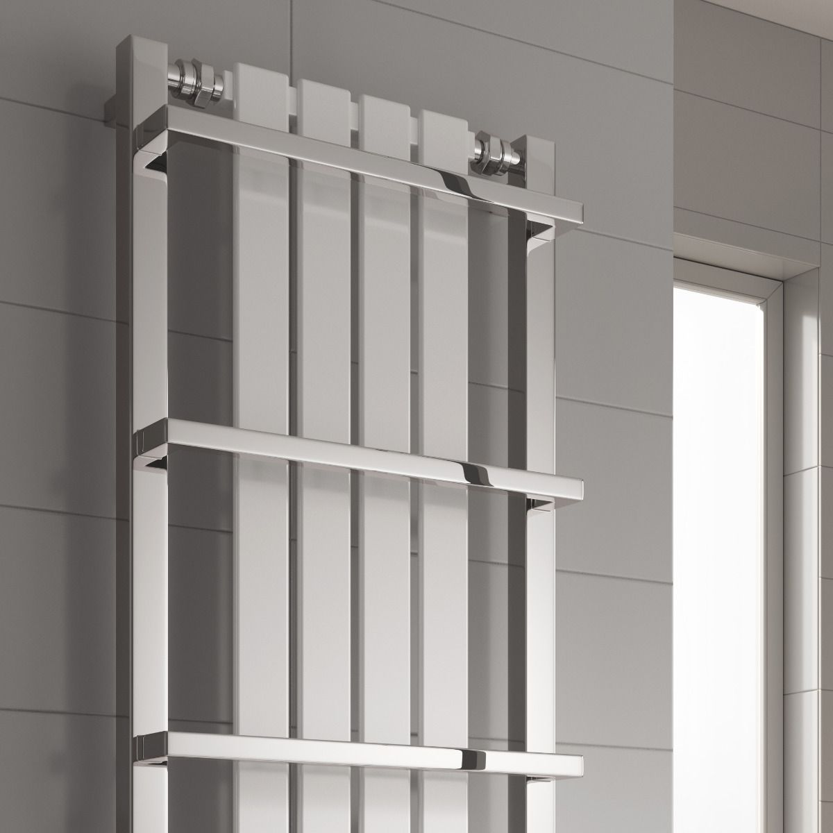 Reina Ashen White Heated Towel Rail