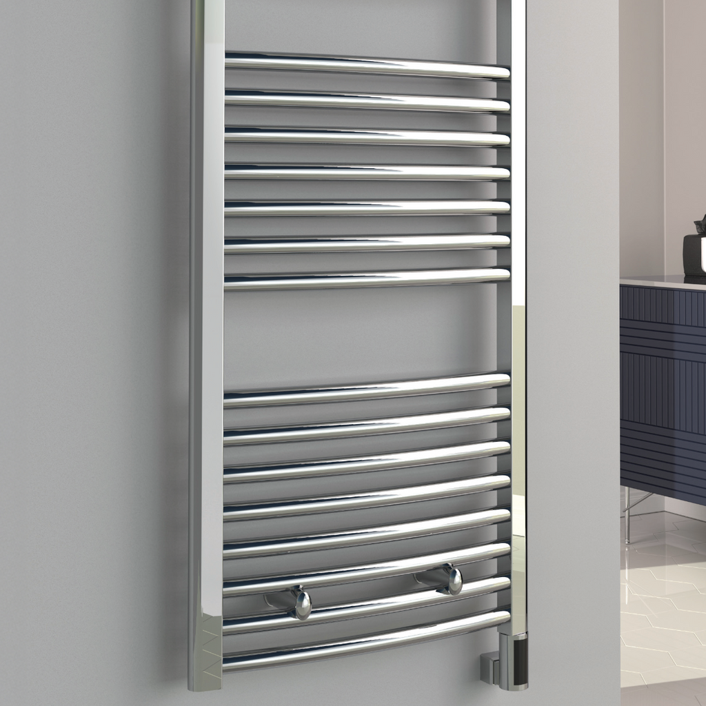 Reina Diva Curved Electric Chrome Heated Towel Rail