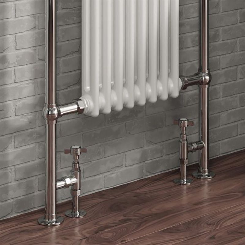 Reina Victoria Chrome/White Traditional Heated Towel Rail