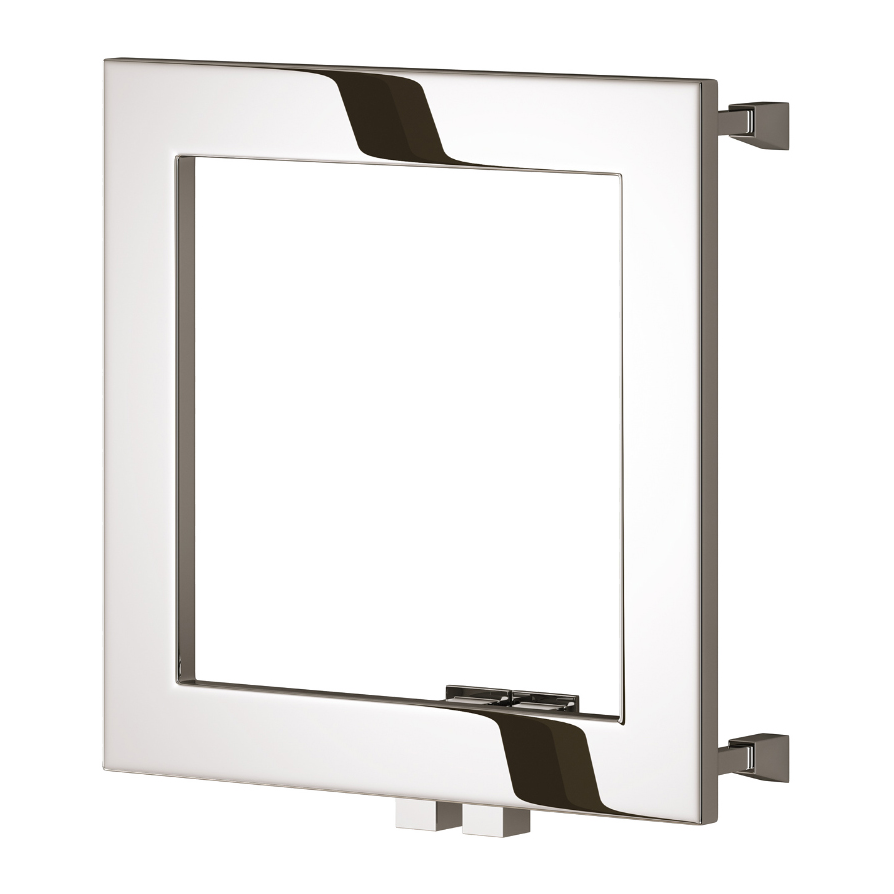 Reina Square Polished Stainless Steel Heated Towel Rail 450mm X 450mm