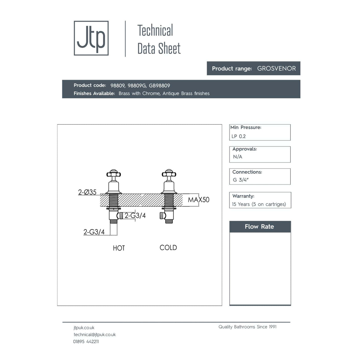 Brass bathroom valve with chrome finish, plumbing fixture for hot and cold water connections, technical diagram from Bubly Bathrooms.