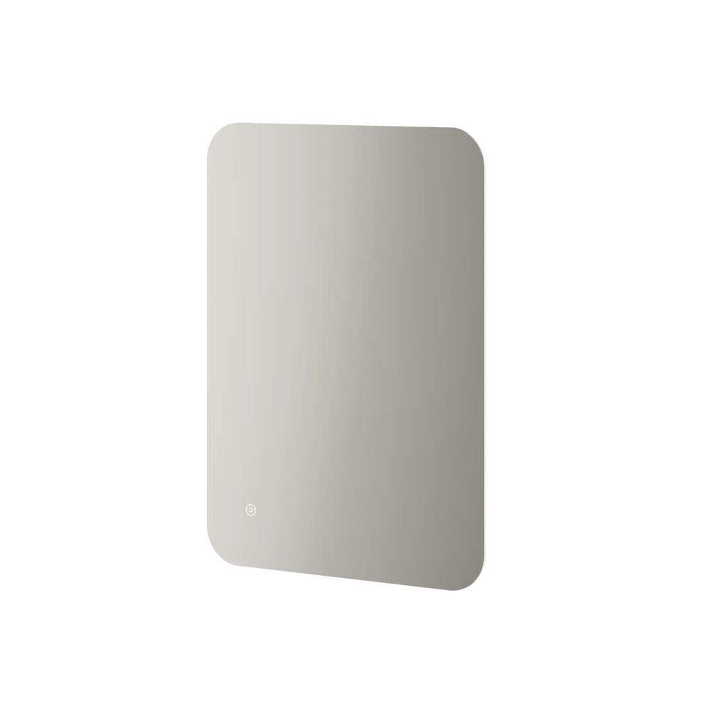 Sleek modern illuminated mirror suitable for contemporary bathroom designs, featuring built-in LED lighting and touch control, perfect for enhancing bathroom aesthetics and functionality.