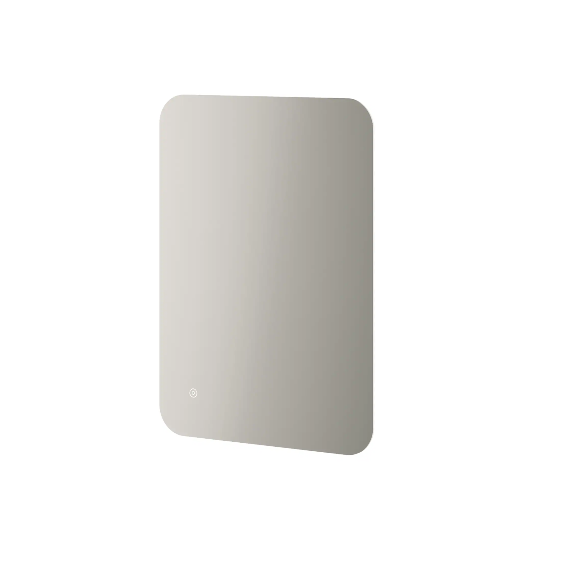 Sleek modern illuminated mirror suitable for contemporary bathroom designs, featuring built-in LED lighting and touch control, perfect for enhancing bathroom aesthetics and functionality.
