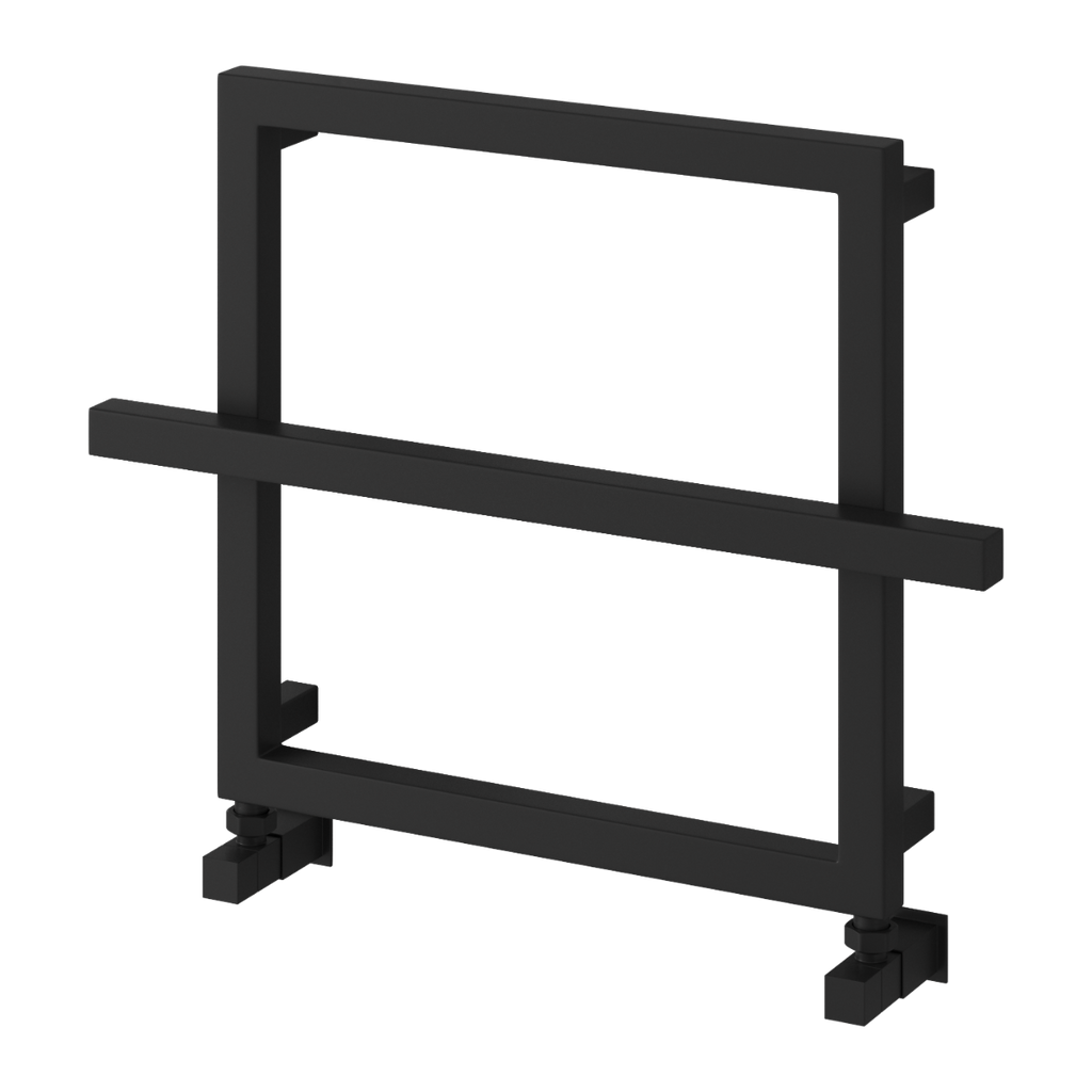 Reina Lago 1 Black Heated Towel Rail 450mm X 600mm