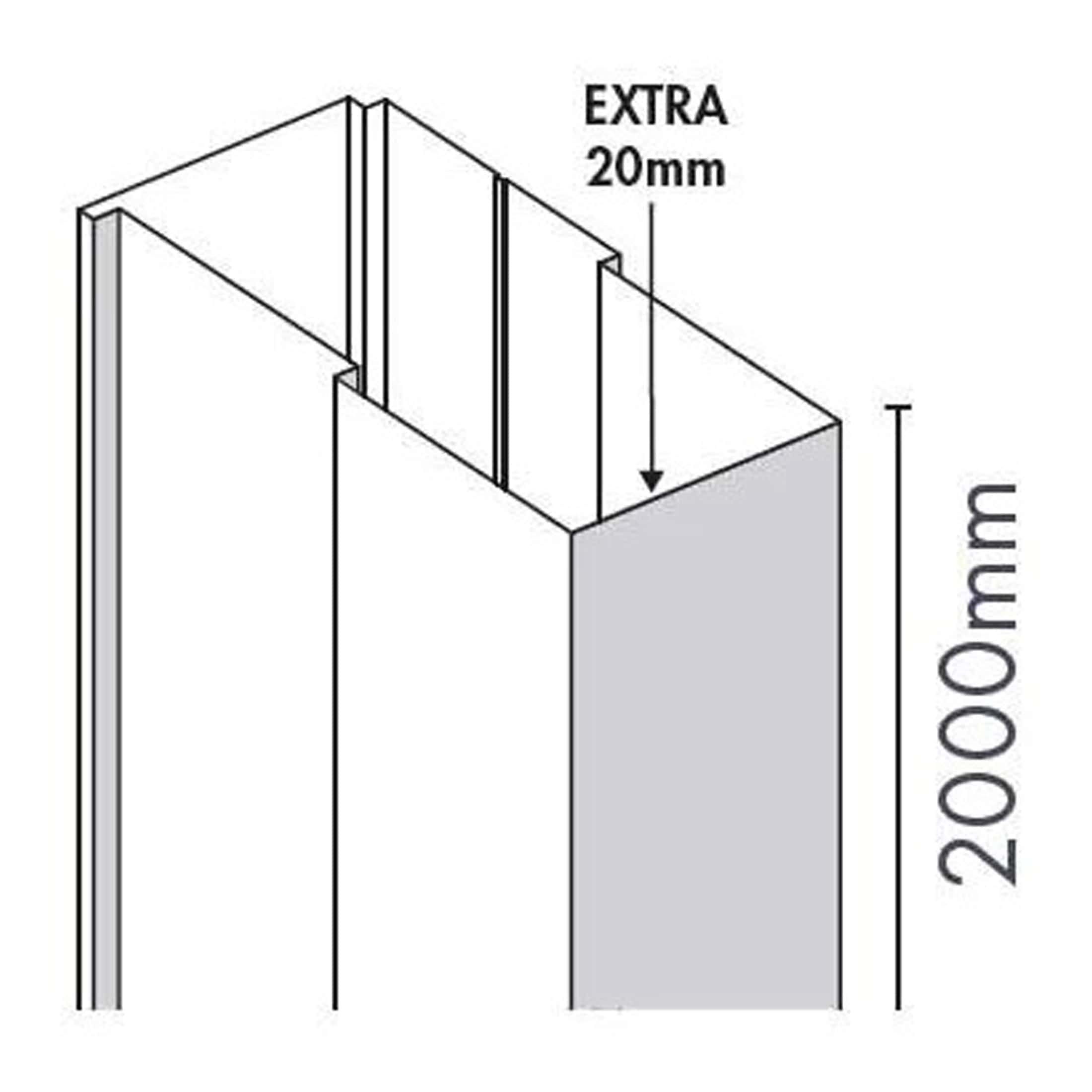Versatile shower enclosure panel with 20mm extra height, ideal for modern bathroom installations, easy to assemble and perfect for providing a sleek, waterproof barrier in your bathroom design.