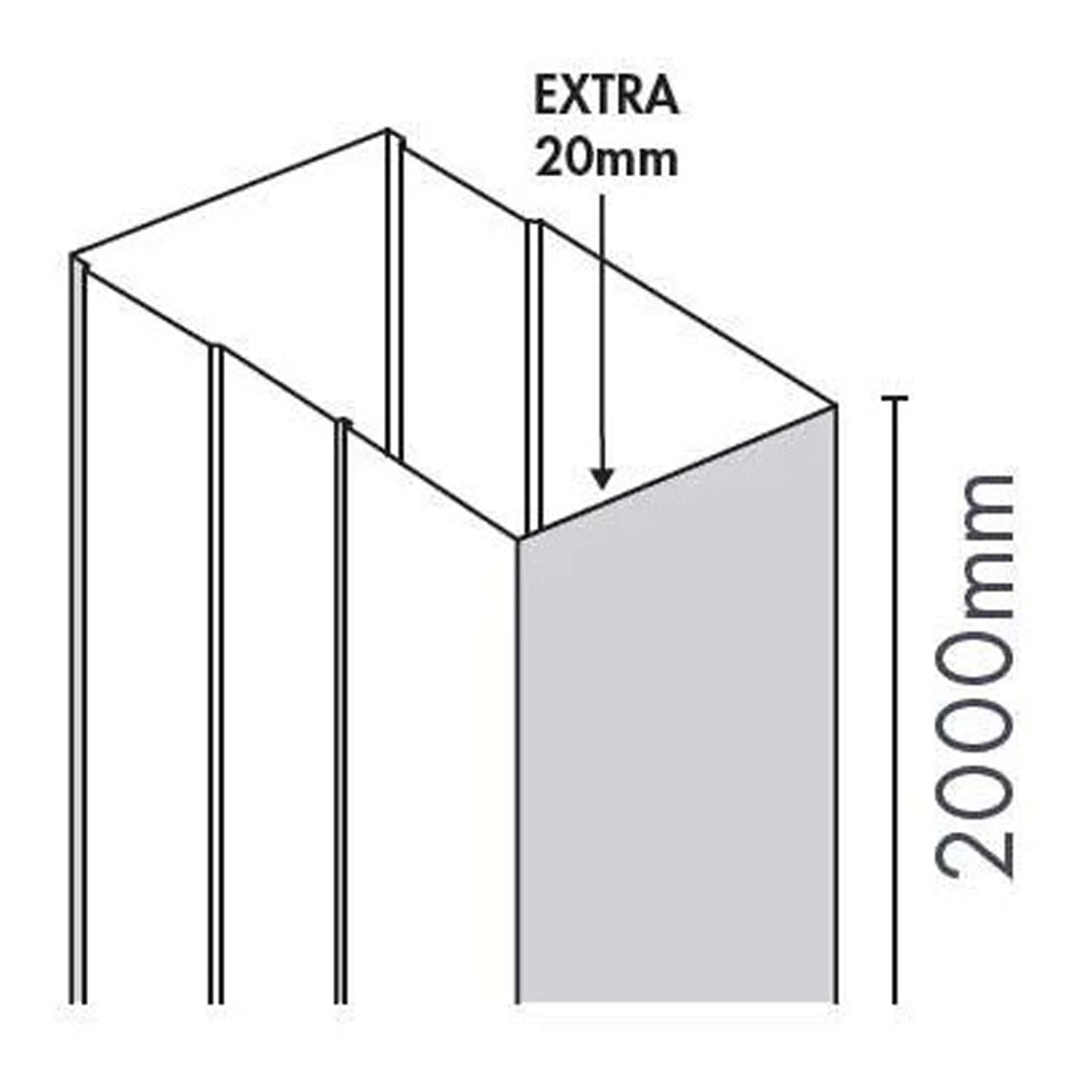 Precision shower panel with 20mm extra space, designed for modern bathroom renovation, offering enhanced water flow and installation flexibility for a sleek, functional bathroom upgrade.