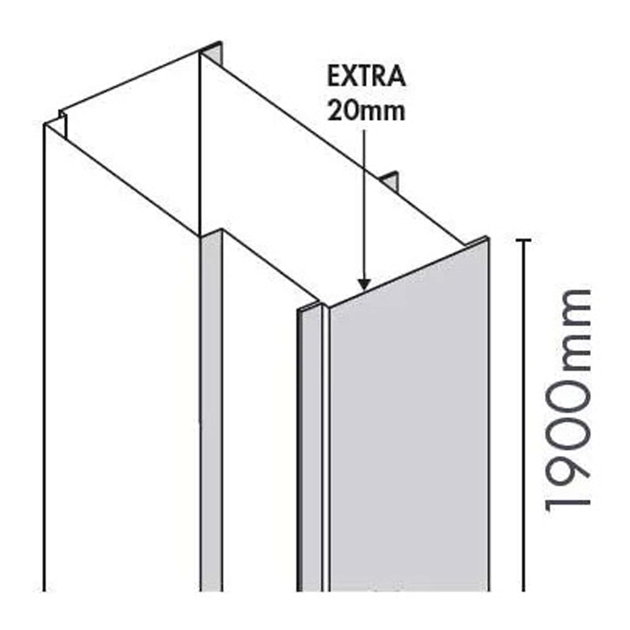 Aluminium shower panel with 20mm extra thickness, durable construction, ideal for modern bathroom renovations, and providing enhanced water protection.