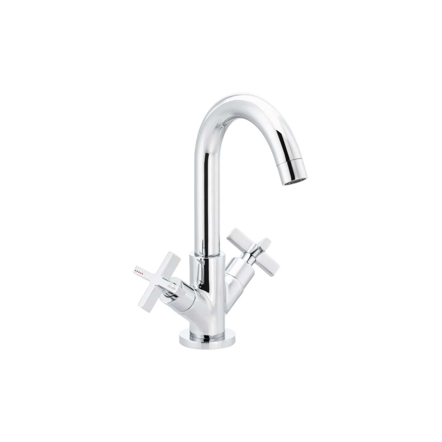 Pull-down kitchen tap in polished chrome, modern design with dual handles, perfect for contemporary bathrooms and kitchens, high-quality bathroom fixture for easy use and elegant style.