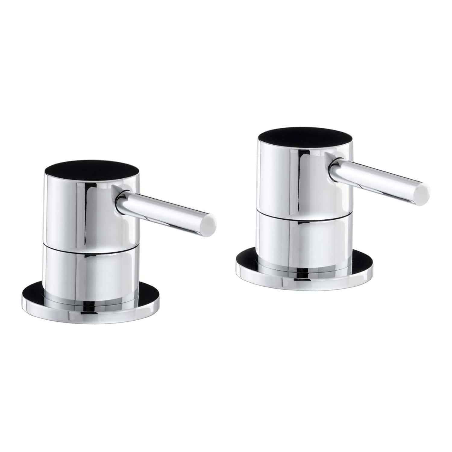 Shiny chrome bathroom soap dispensers with black top, modern design, wall-mounted style, perfect for contemporary bathroom decor, durable and functional accessories from Bubly Bathrooms.