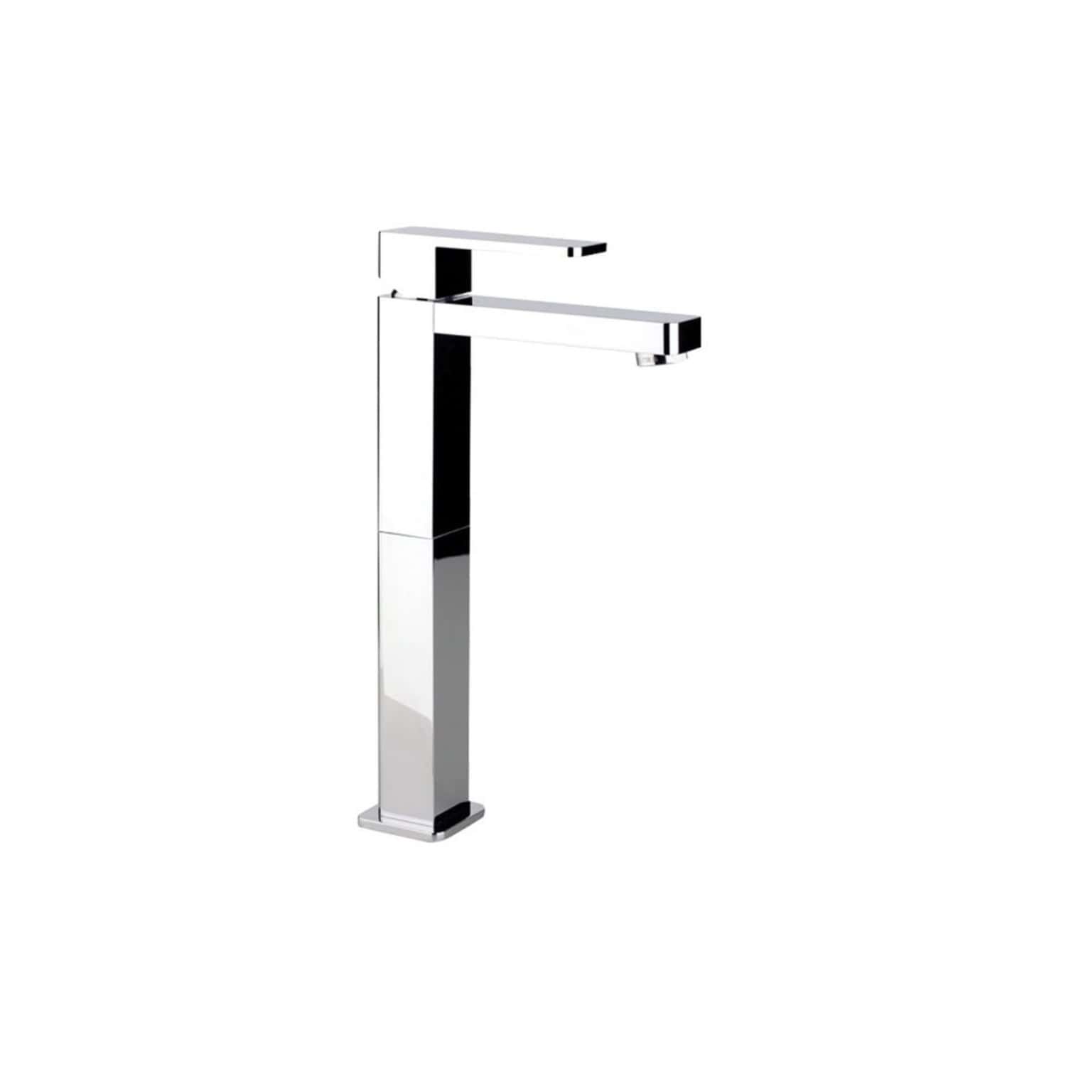 Sleek modern chrome bathroom tap with a minimalist design, perfect for contemporary bathroom interiors. Featuring a high-arc spout and single lever control for ease of use and style.