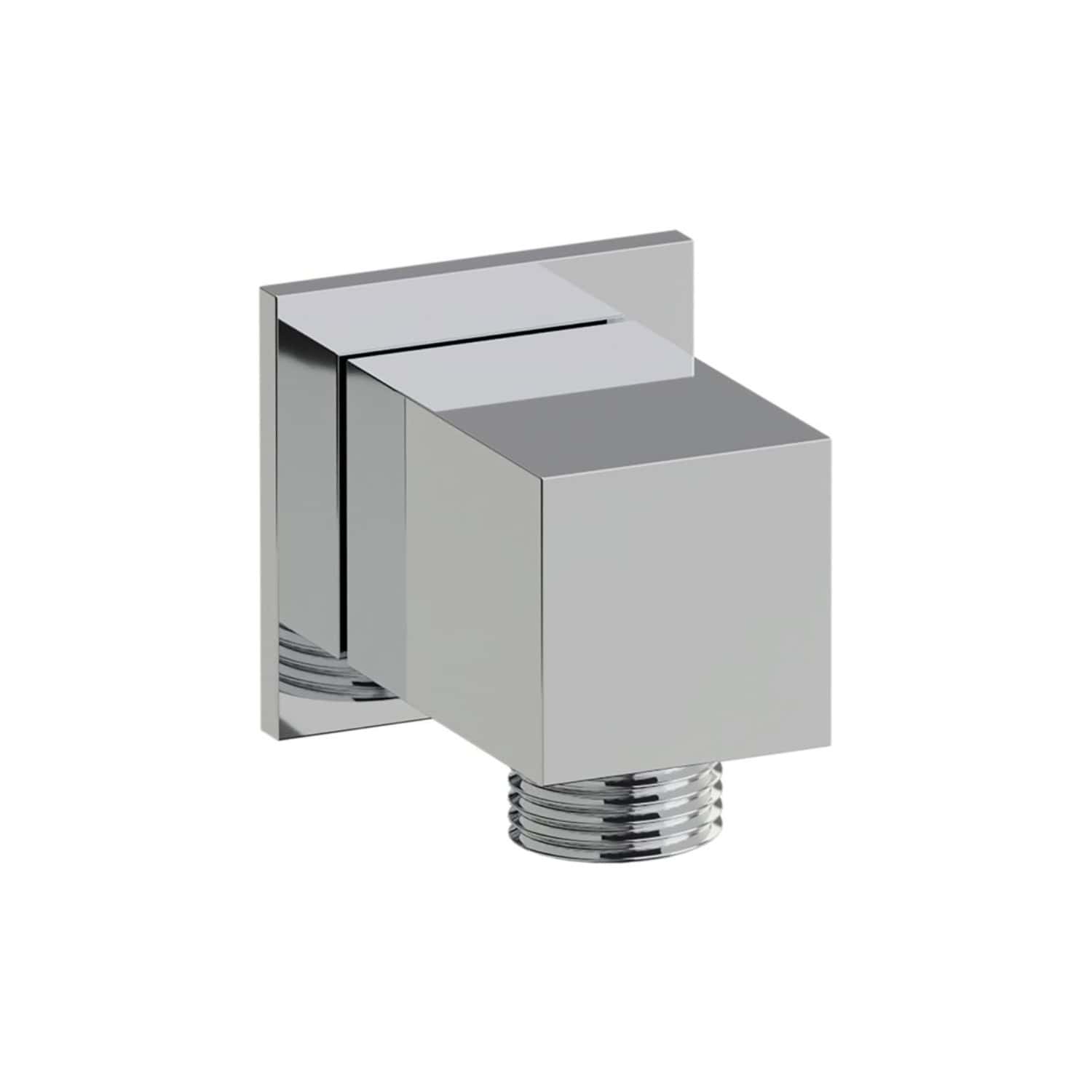 Sleek chrome bathroom spout with modern angular design, ideal for contemporary shower systems and washbasins. Durable and stylish, perfect for enhancing bathroom aesthetics.