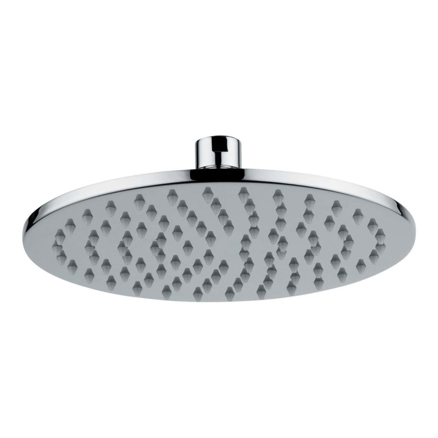 Polished chrome rainfall showerhead with multi-function spray nozzles for modern bathroom decor. Suitable for luxurious bath experience and easy installation.