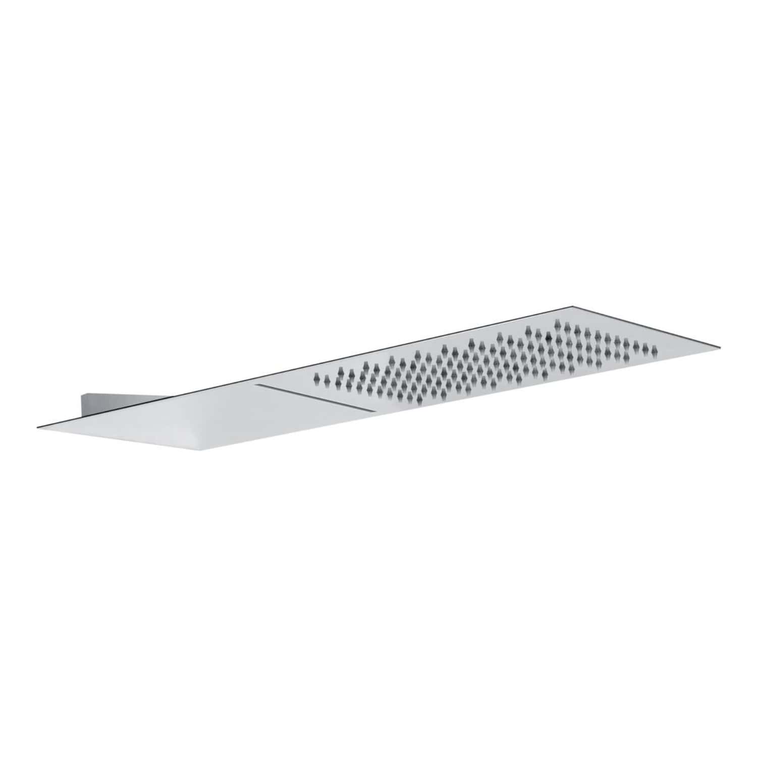 Smooth contemporary rainfall shower head with multiple adjustable nozzles for a luxurious bathroom experience. Perfect for modern bathroom remodels and premium shower installations.