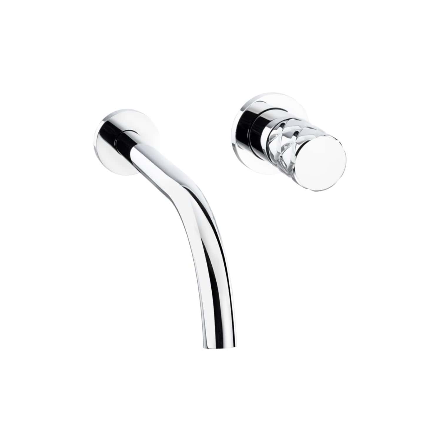 Polished chrome bathroom tap and handle set, modern design for stylish sinks and washbasins, durable and sleek fixtures from Bubly Bathrooms UK.
