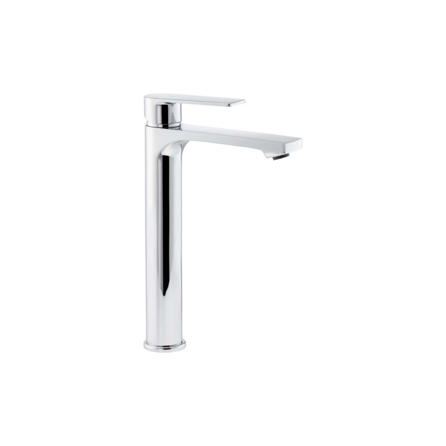 Sleek modern chrome bathroom mixer tap ideal for contemporary bathroom decor and easy to install.