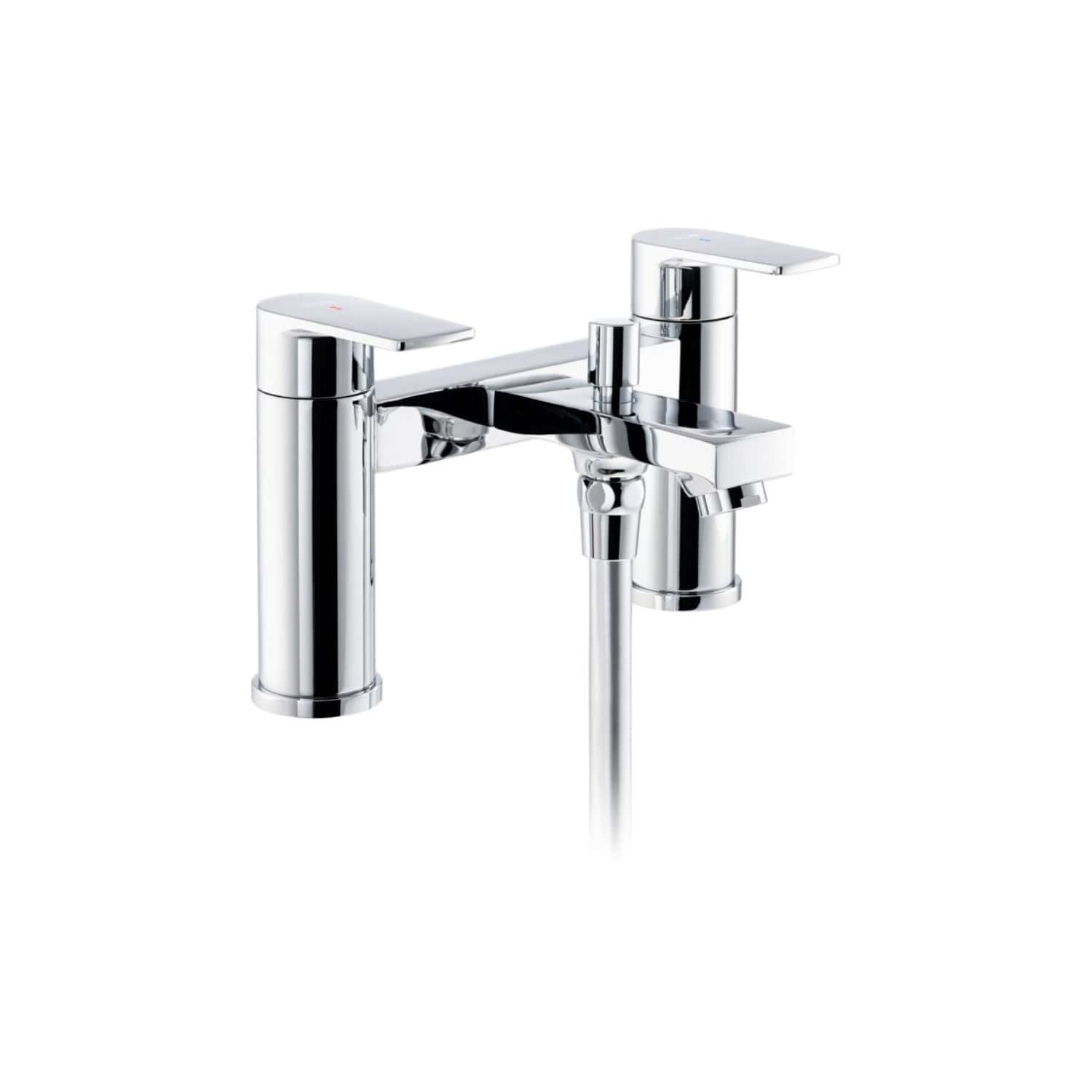 2. Sleek chrome bathroom tap with dual handles for hot and cold water, modern design, high-quality finish, perfect for contemporary bathrooms.