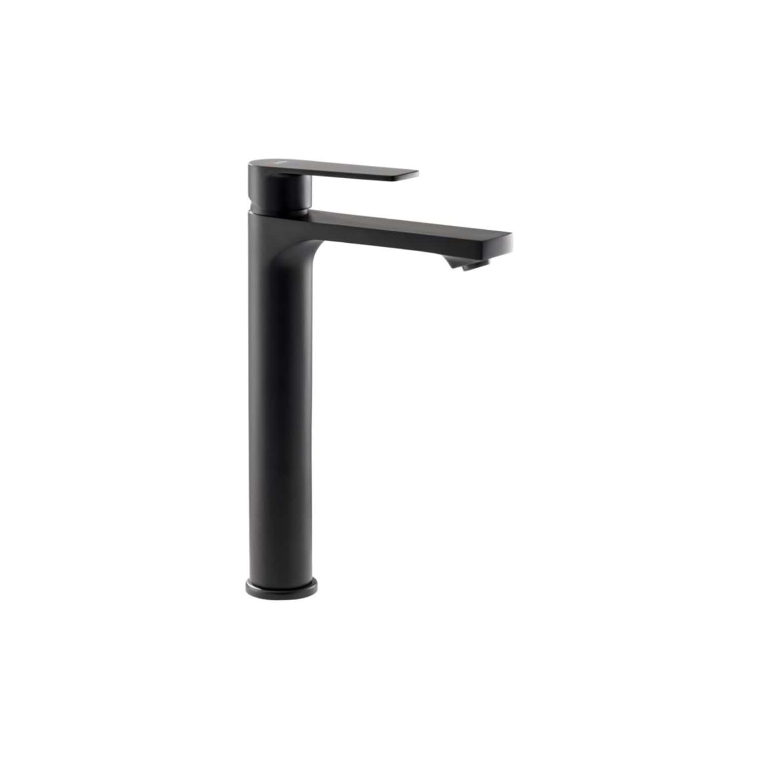 Sleek black bathroom tap with modern minimalist design, ideal for contemporary bathroom fixtures and fittings, combining style and functionality for a stylish bathroom upgrade.