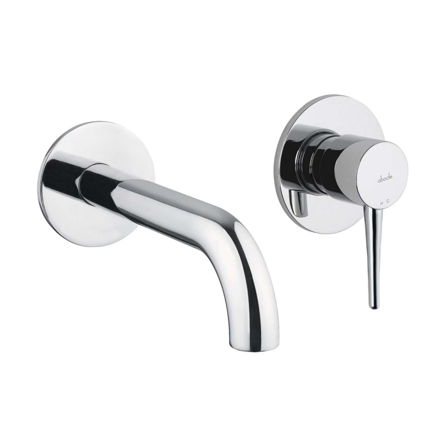 Sleek modern chrome bathroom tap with matching wall-mounted shower diverter, ideal for contemporary bathrooms. Durable, stylish, and easy to operate, perfect for creating a minimalistic, elegant space.