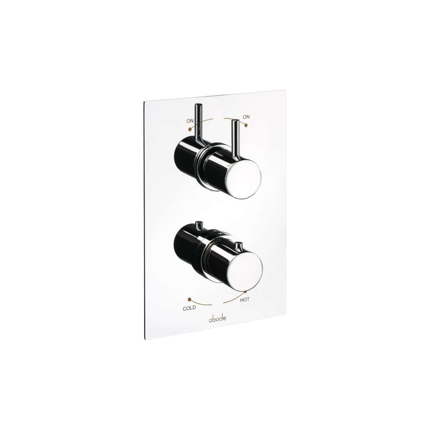 Elegant chrome bathroom shower controls with dual knobs for hot and cold water, modern design by Bubly Bathrooms. Perfect for upgrading your bathroom functionality and style.