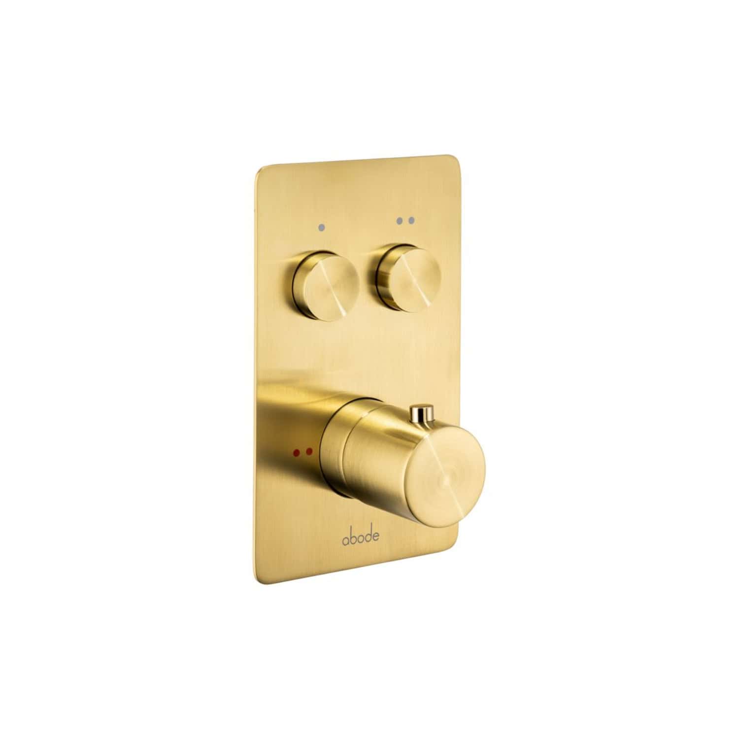 Luxurious gold thermostatic shower mixer controls with modern design, featuring adjustable temperature and flow for elegant bathroom upgrades. Perfect for premium bathroom renovation projects.