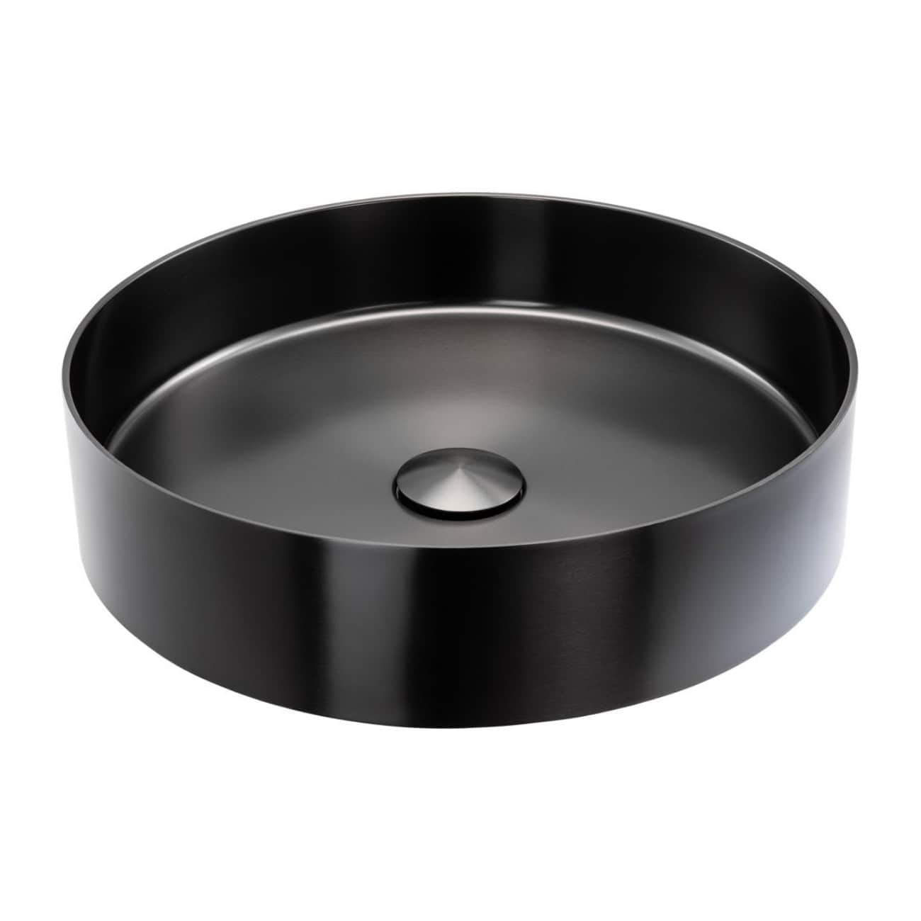 Sleek black bathroom sink basin designed for modern Bubly bathrooms, featuring a durable finish and minimalist style for elegant bathroom decor.