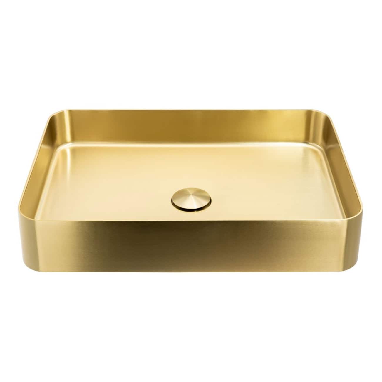 Luxurious gold bathroom sink with modern design, smooth finish, and central drain, perfect for contemporary bathrooms, adding elegance and sophistication.